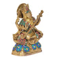 Maa Saraswati Statue - Handcrafted Hindu Goddess Saraswati Idol for Home Decor and Pooja (Height 8 Inch) (MULTICOLOUR)