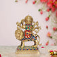 Brass Durga Maa with Lion Idol Hindu Goddess Sherawali MATA Murti MATA Rani Statue Figurine Home Temple (Height: 6.5 Inch)