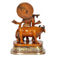 Brass Lord Krishna with Cow Idol Figurine Sculpture Playing Flute Statue Decorative Showpiece, (Height 6.5 Inch)