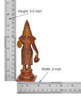 Brass Navgraha deity statue with size marks: height 5.5 inch, width 2 inch
