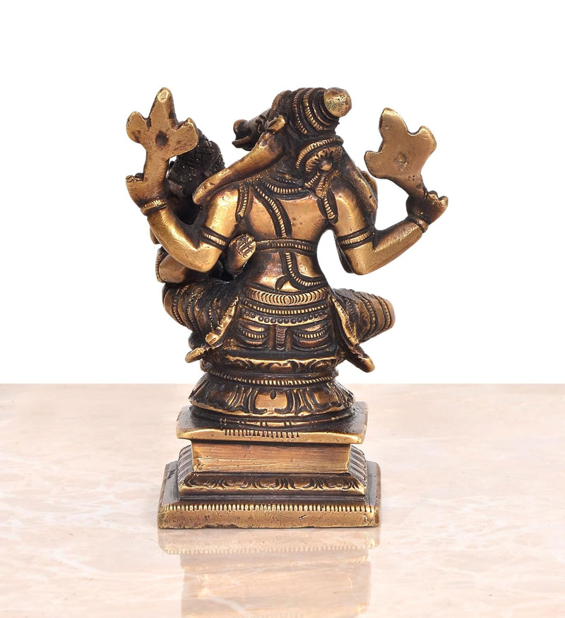 Brass Varaga Lakshmi Varaha Carrying Bhudevi Statue |Avatar of Bhagawan Vishnu| for Home, Mandir Pooja Decor Idol (Height: 4 Inch)