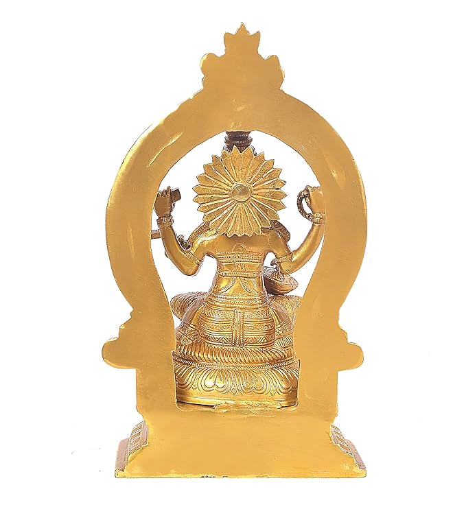 Brass Goddess Lakshmi Ganesha Saraswati Statue Set of 3 Idol Statue Height 12 Inch