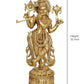 Brass Standing Lord Krishna Statue Playing Flute Sculpture for Home Office Temple Gift Showpiece, (Height 32 Inch)