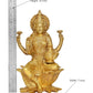 Brass Lakshmi Idol Laxmi Goddess Lakshmi Sitting on Lotus Statue for The Puja Temple at Home Decor Office (Height: 12 Inch)