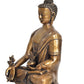 Brass Dhyan Mudra Buddha Statue - Handcrafted Spiritual Decor for Home Decor and Office Decor - Meditating Buddha Idol (Height 13.5 Inch)