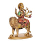 Resin Durga Maa with Lion Idol Hindu Goddess Sherawali MATA Murti MATA Rani Statue Figurine Home Temple (Height: 10 Inch)