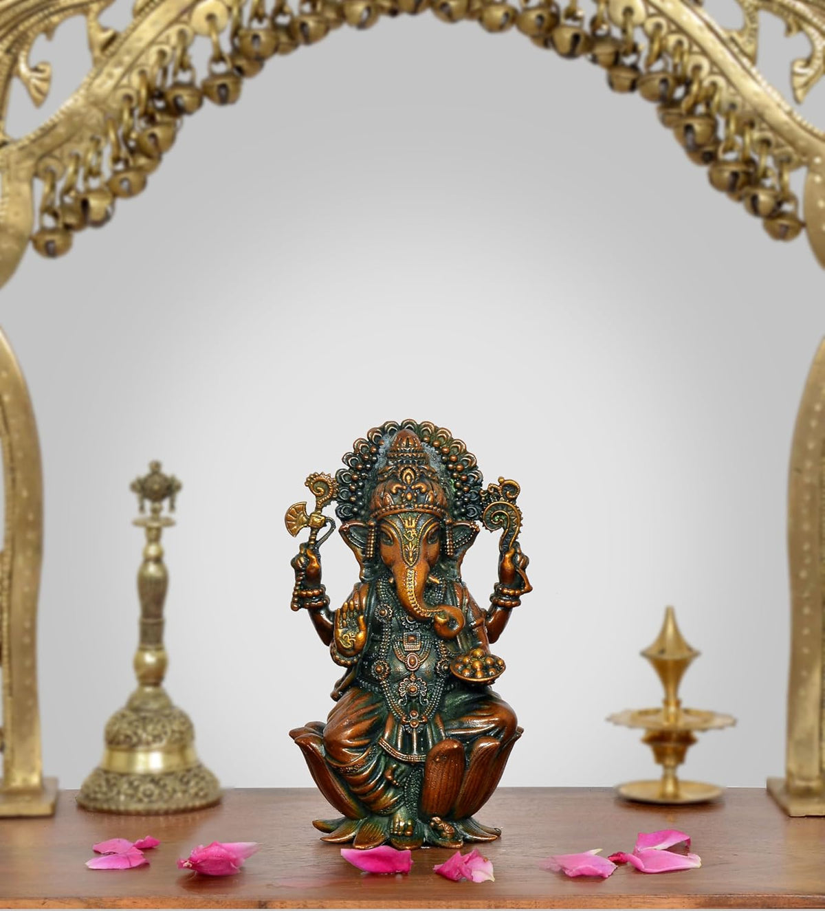 Superfine Brass Lord Ganesha Statue (Height: 4 Inch)