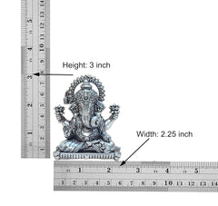 Ganesha idol size chart: height 3 inch, width 2.25 inch.