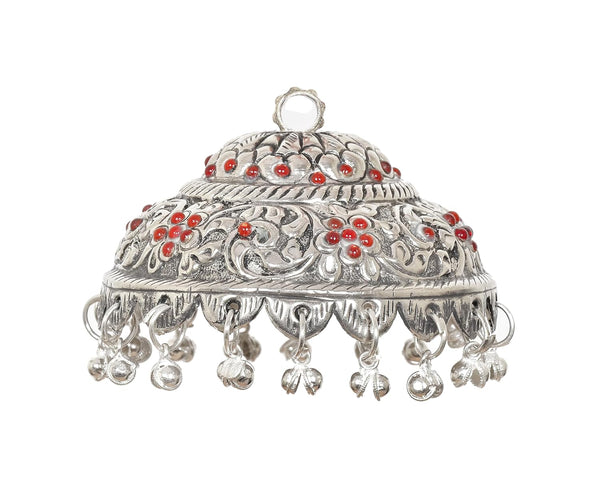 Metal Silver Carved Chattar (Height : 2.5 Inch) Study Setting