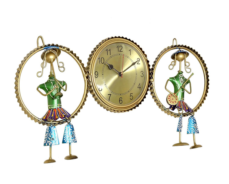 Iron Wall decor with Clock musician Wall Hanging for Home Decor (Height 11 Inch)