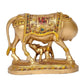 Resin Cow with Calf for Pooja Mandir Home Decor (Height 5 Inch)