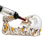 Exculisive Wine Stand with Skull Antique Look Cold Cast Showpiece for Home Decor Gift Item in Resin, Height : 6 inch