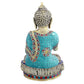 Brass Buddha Statue Stone Work Idol Buddha Statue Sitting Buddha Height 9.8 Inch