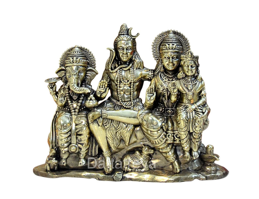 Superfine Brass Shiv Parivar Shiva Family Idol Family for Home Decor Mandir Pooja Showpiece (Height 4 Inch) Craft Detail