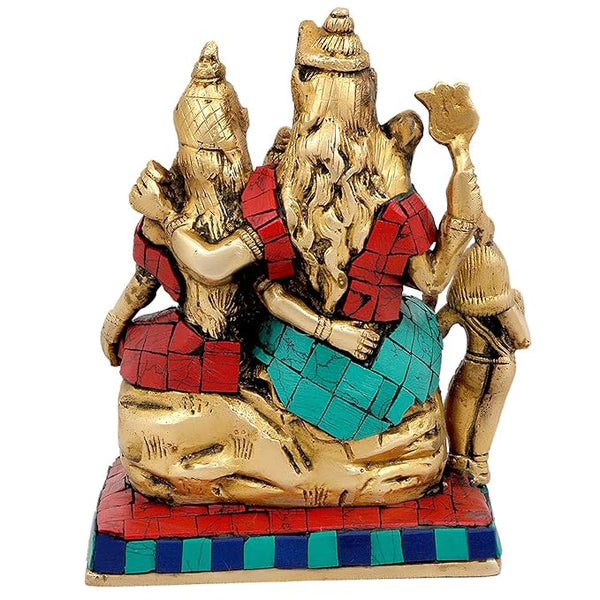 Brass Shiv Parivar Murti (Height 5.5 Inches) Study Setting