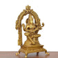 Brass Saraswati Seated on Lotus - Handcrafted Hindu Goddess Saraswati Idol for Home Decor and Pooja (Height 8.5 Inch)