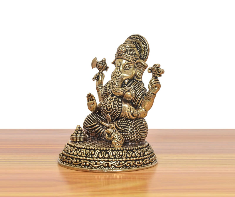 Bronze Lord Ganesha Idol (Height 3.5 Inch)