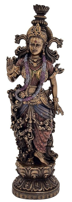 Brass Cold Cast Bronze India Large Radha Idol - Statue Showpiece for Home (15 Inches, Gold)