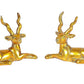 Brass Pair Sitting Hiran Deer Decorative Showpiece Home Office Table Decor Gift Item Golden Height 4 Inches