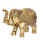 Brass Elephant Figurine - Decorative Statue for Home Decor, Feng Shui, and Good Luck (Height 10 Inch)