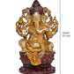 Brass Lord Ganesha Idol Sitting Ganesh Statue Decorative Sculpture for Home Decor Office Mandir Pooja Temple (Height 25 Inch)