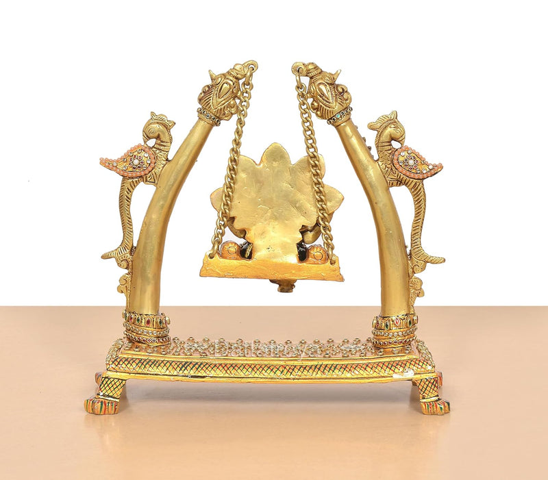 Brass Ganesha Swinging Jhula Idol (Height 10 Inch)