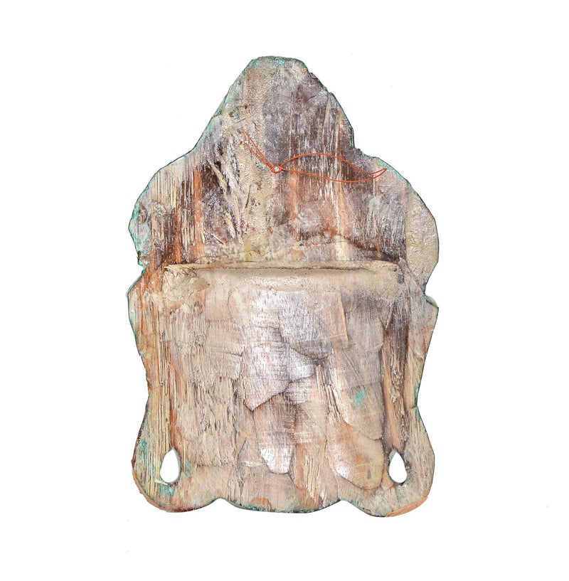 Wooden Buddha Mask Wall Hanging (Height: 10 Inches)