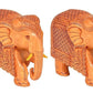 Elephant Pair Statue Small Size Wooden Decorate for Your Home,Office Table Decorative & Gift Item (Pack of 2) (Height: 3" Inches)