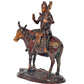 Brass Lord Shiva Seated on Nandi Murti Religious Statue for Home Temple Mandir Pooja Decor (Height : 9 inch)