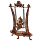 Brass Lord Ganesha On Swing Decorative Showpiece Idol Blue & Red - (Brass, Height 17.5 Inch)