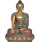 Brass Dhyan Mudra Buddha Statue - Handcrafted Spiritual Decor for Home Decor and Office Decor - Meditating Buddha Idol (Height 17 Inch)