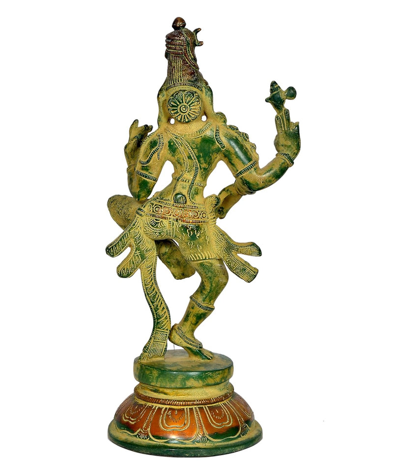 Brass Shiva and Parvati Dancing Ardhanrishvara Murti Religious Statue for Home Temple Decor (Height : 12 inch)