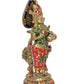 Brass Radha Idol Statue Radha Rani Murti Sculpture for Home Office Pooja Mandir Decor (Height 12 inch)