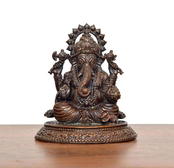 Superfine Brass Lord Ganesha Murti (Height: 2.5 Inch) Entryway Setting