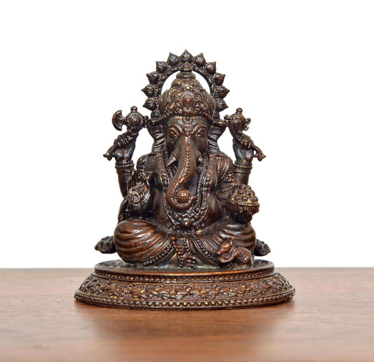 Bronze Lord Ganesha Murti (Height: 2.5 Inch)