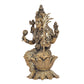 Bronze Goddess Rajarajeshvari Idols Sitting on Lutos,Tripura Sundari Murti, Lalita Devi, Rajarajeshwari Sculpture, Raj Rajeshvari Statue,(Height : 4 inch)