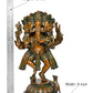 Brass Dancing Panchmukhi Ganesha Statue Home Temple Office Figurine Showpiece Multicolour (Height 15 Inch)