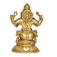 Brass Lord Ganesha Idol Ganesh Statue Decorative Sculpture for Home Decor Office Mandir Pooja Showpiece (Height 8 Inch)