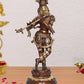 Brass Krishna Playing Flute Idol Statue Sculpture for Home Mandir Pooja Decor Temple Gift (Height 22 inch)