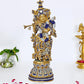 Brass Lord Krishna Idol Figurine Sculpture Playing Flute Statue Decorative Showpiece, (Height 19 Inch)