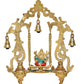 Brass Ganesha Playing On Swing Ganesha Jhula Decorative Showpiece Multicolour for Home Decor Mandir Pooja Temple (Height 14 Inch)