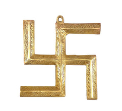 Messing Wandbehang in Form eines Hakenkreuzes mit Aufhängeloch oben