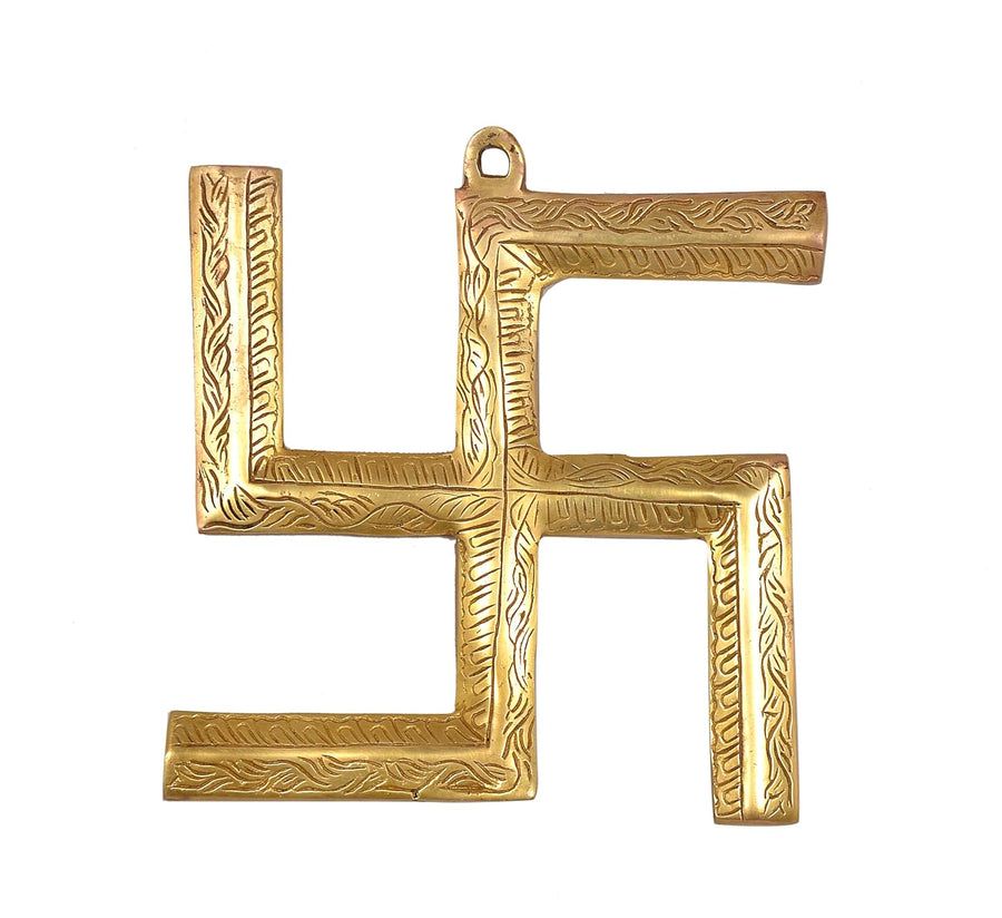 Brass Swastik Wall Hanging (Height:8 Inch) Craft Detail