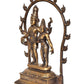 Brass Standing Lord Shiva with Parvati for Home Decor Mandir Pooja Showpiece (Height 14 Inch)