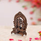 Copper Vishnu Shridevi and Bhudevi Statue for Home Temple Office Mandir, (Height: 3 Inch)