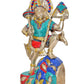 Brass Hanuman JI with Mountain Statue Idol Sculpture Statue for Home Decor Mandir Pooja Temple (Height: 17 Inch)