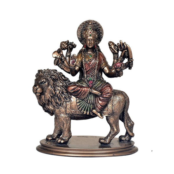 Polyresin MAA Durga Sculpture (Height 3 inches) Entryway Setting