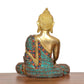 Brass Dhyan Mudra Buddha Statue Handcrafted Spiritual Decor for Home and Office Decor Meditating Buddha Idol (Height 7.5 Inch)