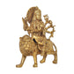 Brass Durga Maa with Lion Idol Hindu Goddess Sherawali MATA Murti MATA Rani Statue Figurine Home Temple (Height: 8 Inch)