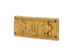 Brass Balaji wall hanging plate with Namam tilak panel and Sanku Chakra decorative motifs